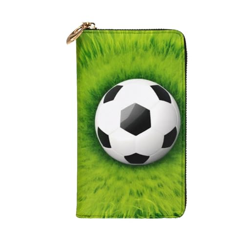 Stylish Football On Grass Long Leather Wallet For Women, Large Capacity Pu Leather Purse, Phone Card Holder Case Credit Card Wallet, Classy Clutch For Ladies & Men2