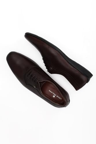 Image of Louis Philippe Men Premium Leather Breathable Lining Material Anti Slip Flat Heel TPR Sole Formal Oxford Shoes