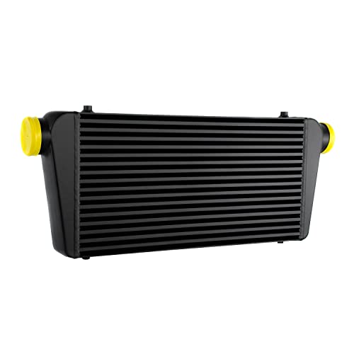 Hkautopart 1000Hp 23.6"X11.8"X3.9" Aluminum Turbo Intercooler 3" Inlet/Outlet 76Mm 5-50Psi Black Universal #TOP2
