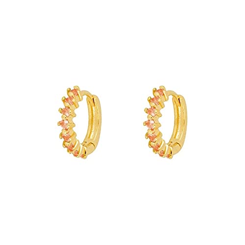 Boucles d'oreilles créoles argent femme avec piercing zircon rond