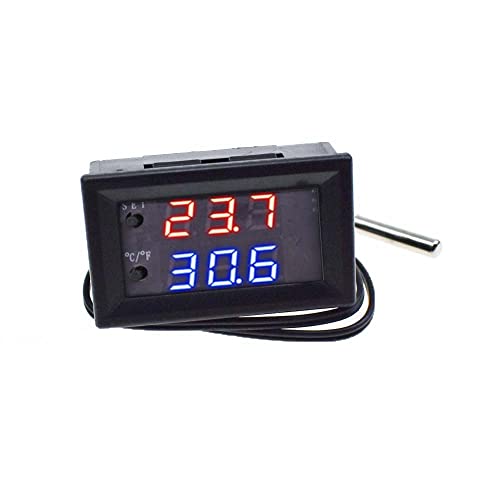 DC12V W1209WK Digital Thermostat Temperature Control Smart Sensor Waterproof NTC Sensor (red blue 12V)