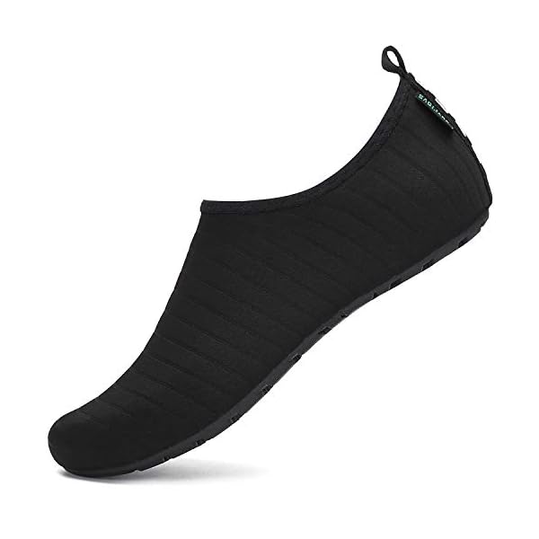 SAGUARO Badeschuhe Wasserschuhe Neoprenschuhe Damen Herren Schwimmschuhe Damen Strandschuhe Surfschuhe Aquaschuhe Barfuß Schuhe, Schwarz 38/39 11 31pqYeiRXCL. SS600
