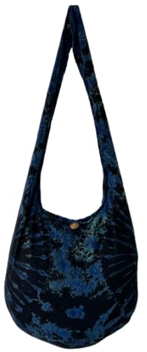Image of TIE DYE Bohemian Hipster Hobo Boho Hippie Crossbody Bag Purse Black Tone 39 inch