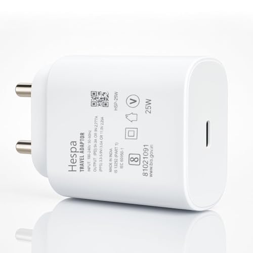 Image of 25W PD 3.0 Type C Superfast Charger Adapter for Galaxy S25|S24|Ultra|FE|Edge|Plus|M36|M06|F06|M17 M16|F16|A17|M05,M35|F06,A06|A16|A55|A56|M36|M07|A35|Tab S10 Ultra|25W USB-C Charger by HESPA