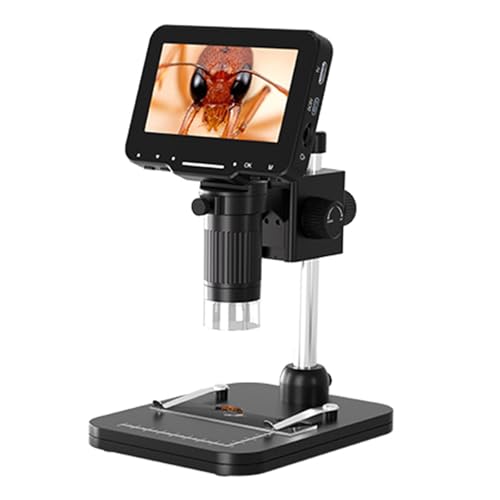 ROYJJ Microscopio digital LCD de 4.3 pulgadas, grabadora de video 720P, aumento de 1-1000X, lupa de microscopio de monedas, vista de PC