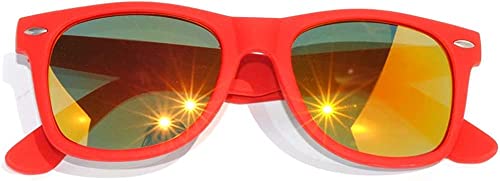 OWL Retro Vintage 80s Sunglasses Men Women, UV Protected Matte Rectangle Shades, Colorful Mirror Lens Sun Glasses3