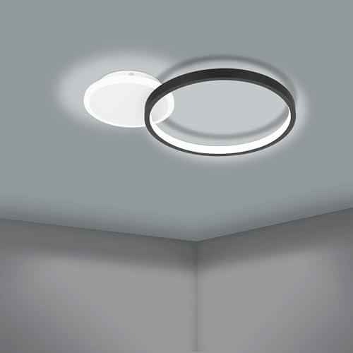 Eglo Plafoniera Led Gafares, Alluminio Nero 33 Cm Telecomando Cct - 2