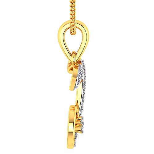 Vaibhav Jewellers 22k (916) Yellow Gold and American Diamond J ALPHABET Pendant for Women - Image 5
