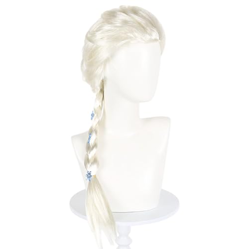 GWAWG blanc tressé princesse perruque pour les femmes filles, blonde longue neige décor Cosplay...