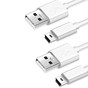Paquete de 2 mini cargador USB y cable de datos para calculadoras Texas Instruments TI-84 Plus CE, TI-Nspire CX/CX CAS, TI-84 Plus CE Color/C plata, TI 89 titanio (blanco)