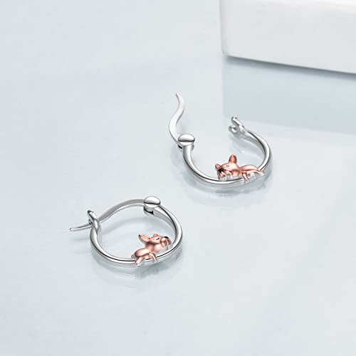 Cute Animal Hoop Earrings 925 Sterling Silver Jewelry Birthday Gifts for Women4