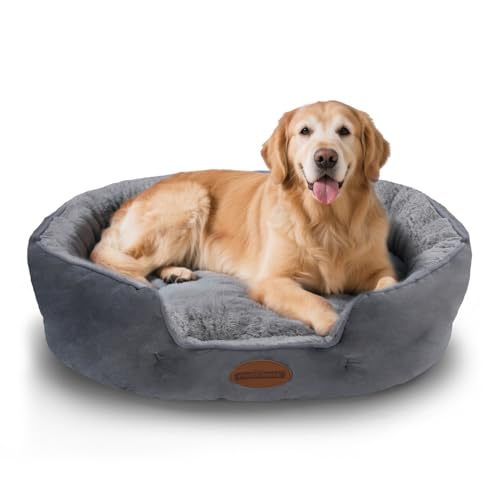 Nobleza Cama Perros Medianos, Cama para Perro Lavable a Máquina, Camas de Perro Suave con Fondo Antideslizante con Cojín Reversible para Perros y Gatos, 63x53x20cm