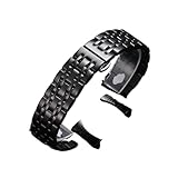 YINGO Correa De Acero Inoxidable Compatible Con Pulsera Citizen 12 A 24 Mm(Black,19mm)