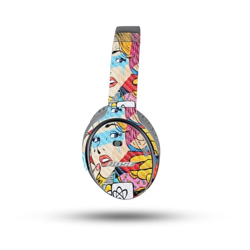 Image of MightySkins Carbon Fiber Skin Compatible with Bose QuietComfort 35 II Headphones - Cartoon Mania | Protective, Durable Textured Carbon Fiber Finish | Easy to Apply