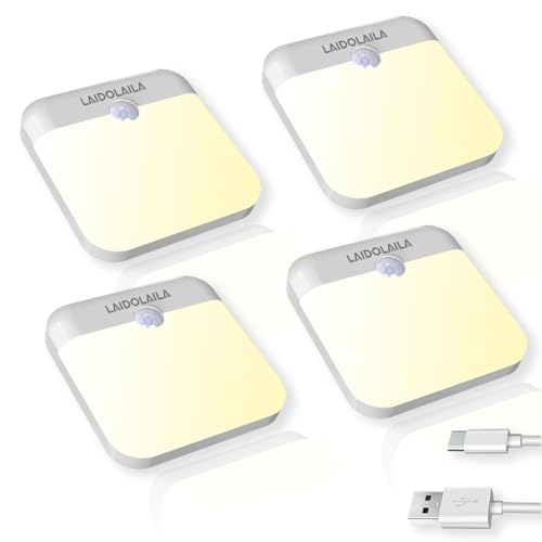 LAIDOLAILA 4 Pcs Magetic Night Light Motion Sensor Cruise