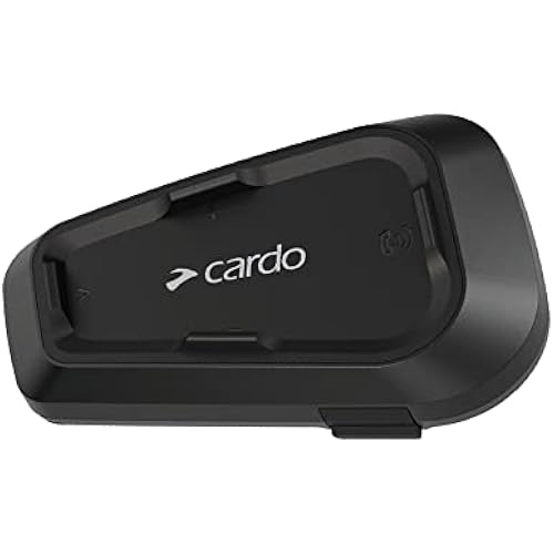 Cardo Systems Spirit HD Motorcycle Bluetooth Communication Headset, 2-Way Bluetooth, Thin 40mm Speakers, Waterproof, Universal Connectivity - Single Pack