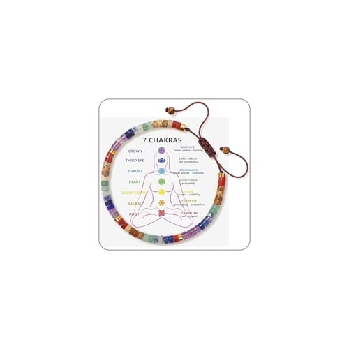 SHOFUL Pulsera de Chakra para mujer, piedras y cristales curativos, espiritual para mujeres, 7 chakra pulsera de piedra curativa para meditación, relajación y contra la ansiedad