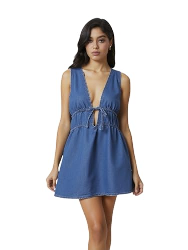Gimaguas Denim Dressダークデニム Vネックワンピース スモークデニムロングワンピース | ファッション通販サイト NUGU