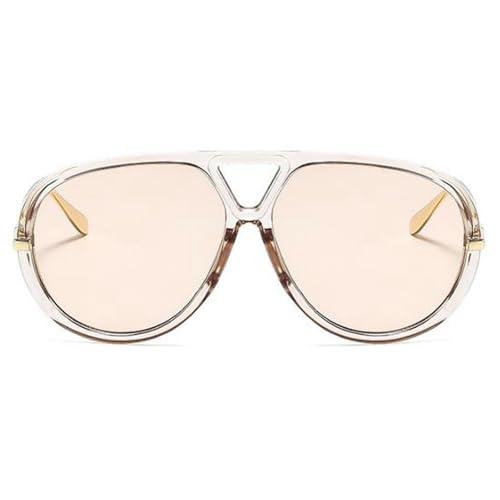 Trendy Oversized Pilot Sunglasses Women For Men Round Sun Glasses Vintage Big Frame Shield Shades Men Punk Sunglasses