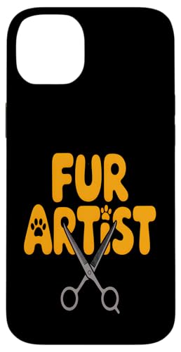 ファー アーティスト ペット グルーマー ハサミ 足跡 スマホケース iPhone 14 Plus 用
