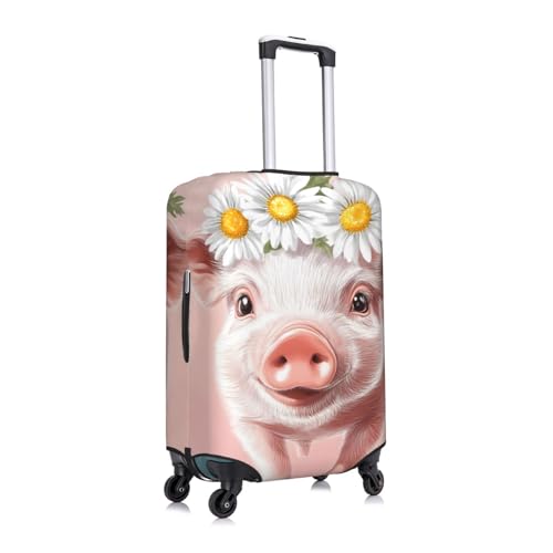Cute Baby Pig Elastic Travel Luggage Cover, Washable Spandex Suitcase Protector, Anti-Scratch Fits 18-32 Inch3