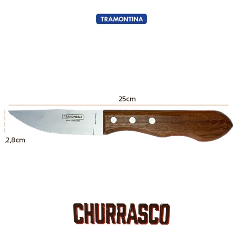Jogo De Churrasco Talheres Faqueiro JUMBO Madeira 12 Pç - 22399/063