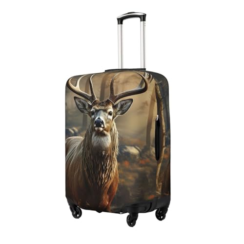 Deer Hunting Season Travel Luggage Cover Suitcase Protector Washable Elastic Suitcase Cover Anti-Scratch Luggage Protector Small Travel Suitcase Baggage Cover Fits 18-32 Inch Suitcase2