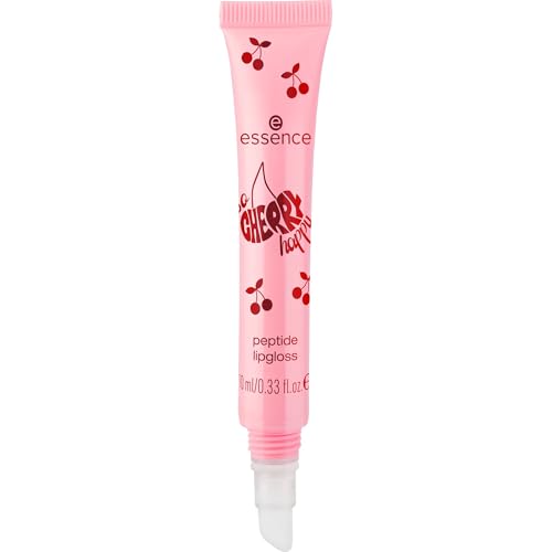 essence SO CHERRY happy peptide lipgloss, Nr. 02, Pink, feuchtigkeitsspendend, glänzend, strahlend frisch, vegan, ohne Parabene, ohne Mikroplastikpartikel, Nanopartikel frei, 1er Pack (10ml)