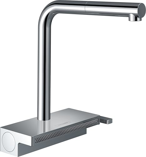 Hansgrohe Aquno Select M81 Single Lever Kitchen Mixer 250, Pull-Out Spout, 2 Spray Modes, Chrome, 73836000