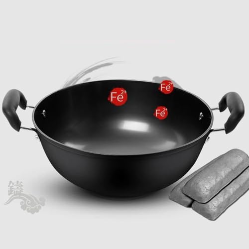 Wok de hierro fundido con mango ergonómico 36 cm miniatura 5
