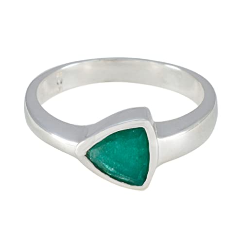 Bague en argent sterling 925 avec triangle en gemme d'exception