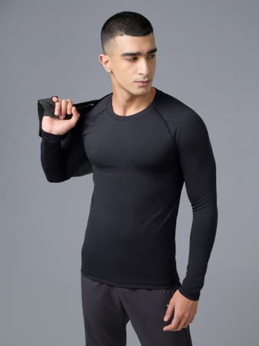 Image of TECHNOSPORT Men's Compression Full Sleeve T-Shirt 4-Way Stretch Slim Fit Gym & Workout Tee Quick-Dry Moisture-Wicking Athletic Training Wear ElastoPlus Fabric Technology for Comfort & Flexibility
