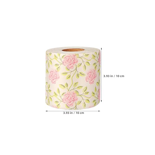 Papel higiénico de bambú con estampado de rosas pack de 4 rollos decorativos 2