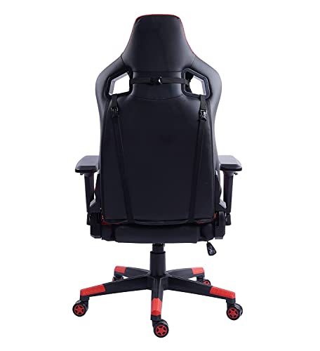 Night-Hawk-Ergonomic-Gaming-Room-Office-Desk-Chair-with-High-Back-Adjustable-Arms-Height-Length-Revolving-Lumbar-and-Neck-Pillow-Support-Chair-Black-RedNHC-2013-Year-Warranty