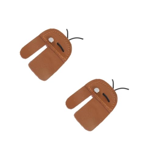BESPORTBLE 2pcs Finger Tab for Double-Layer Protection Finger Cover Protective Gear Litchi Grain