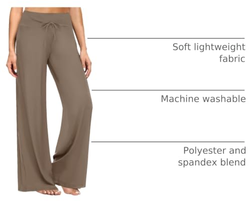 Image of ZOOSIXX Soft Black Pajama Pants for Women, Wide Leg Pants Woman Flowy Comfy Casual Lounge Yoga Capri Pants 22 inch / 30 inch