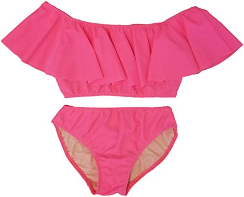Image of Cheryl Creations Kids Girl's Cute & Comfortable Two Piece Ruffle Front Bathing Suit Bikini | Swimsuit