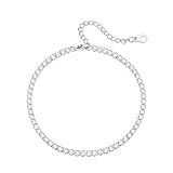 テニスアンクレット レディース サージカルステンレス ジルコニア アレルギー対応 幅3mm 男女兼用 足首 つけっぽなし アクセサリー シルバー