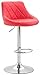 Tabouret de Bar LAZIO en Similicuir - Chaise de Comptoir Rembourrée Hauteur Réglable - Tabouret Haut de Style Industriel - Tabouret de Café, Couleur:rouge