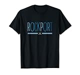 Rockport Maine Ruder, blaue Schrift T-Shirt