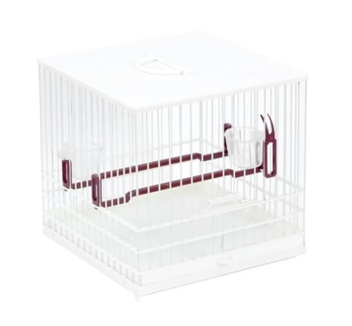 オカメインコやラブバード用の引き出し付きスクエアプラスチックオウムケージ