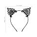 LUOZZY 6pcs Lace Cat Ears Headband Black Hollow Out Hair Accessories for Women Girls Halloween Party Cosplay Fashion Headwear