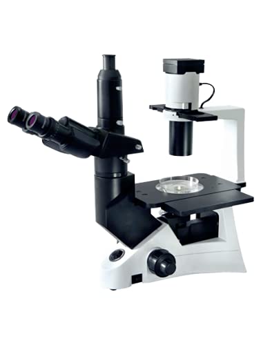 Magnus Invi Inverted Microscope with a petri dish on the stage