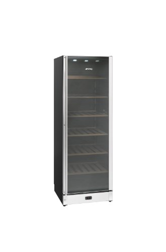 Cave de vieillissement Smeg scv115-1 en acier inoxydable et verre droit haut de gamme