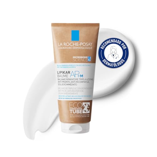 La Roche Posay - Bálsamo Hidratante Corporal, Relipidizante, Anti-irritaciones, Anti-picor, Hidrata y Calma, Enriquecido con Manteca de Karité, Para Pieles Secas y Atópicas, Lipikar AP+M, 200 ml