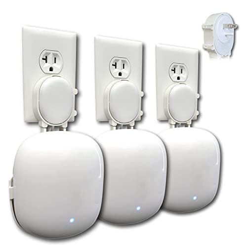 Image of The Nest WiFi Pro Genie Wall Mount Outlet Holder Stand (3-Pack) | Lowest Profile | Open Access | No Messy Screws or Tape | Reinforced Support | Horizontal and Vertical Outlets