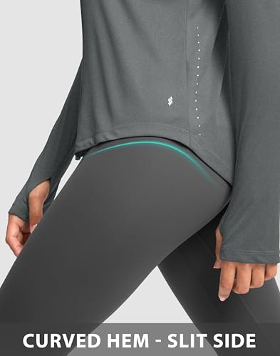 Image of Soothfeel Lightweight Long Sleeve Workout Tops for Women Gym Running Shirts