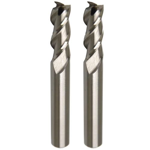 Image of 2Pcs 12mm 3Flutes 2Pcs HSS M2 Square Nose End Mill Flat Cutter CNC Slotting Cutting Profiling Router Bit for Steels Aluminum Copper Brass Bronze Cast Iron