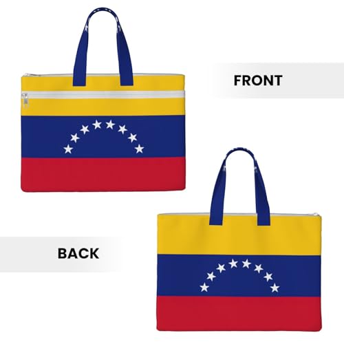 Flag Of Venezuela Canvas Document Bag Briefcase For Professionals And Executives3