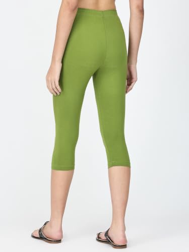 Image of Robinbosky Premium Stretchable Cotton Capri Legging for Women | Suitable for Formal wear & Casual wear | High-End Elastic Makes. The Leggings Squat Proof and Durable for Travel, Yoga, & Workout.